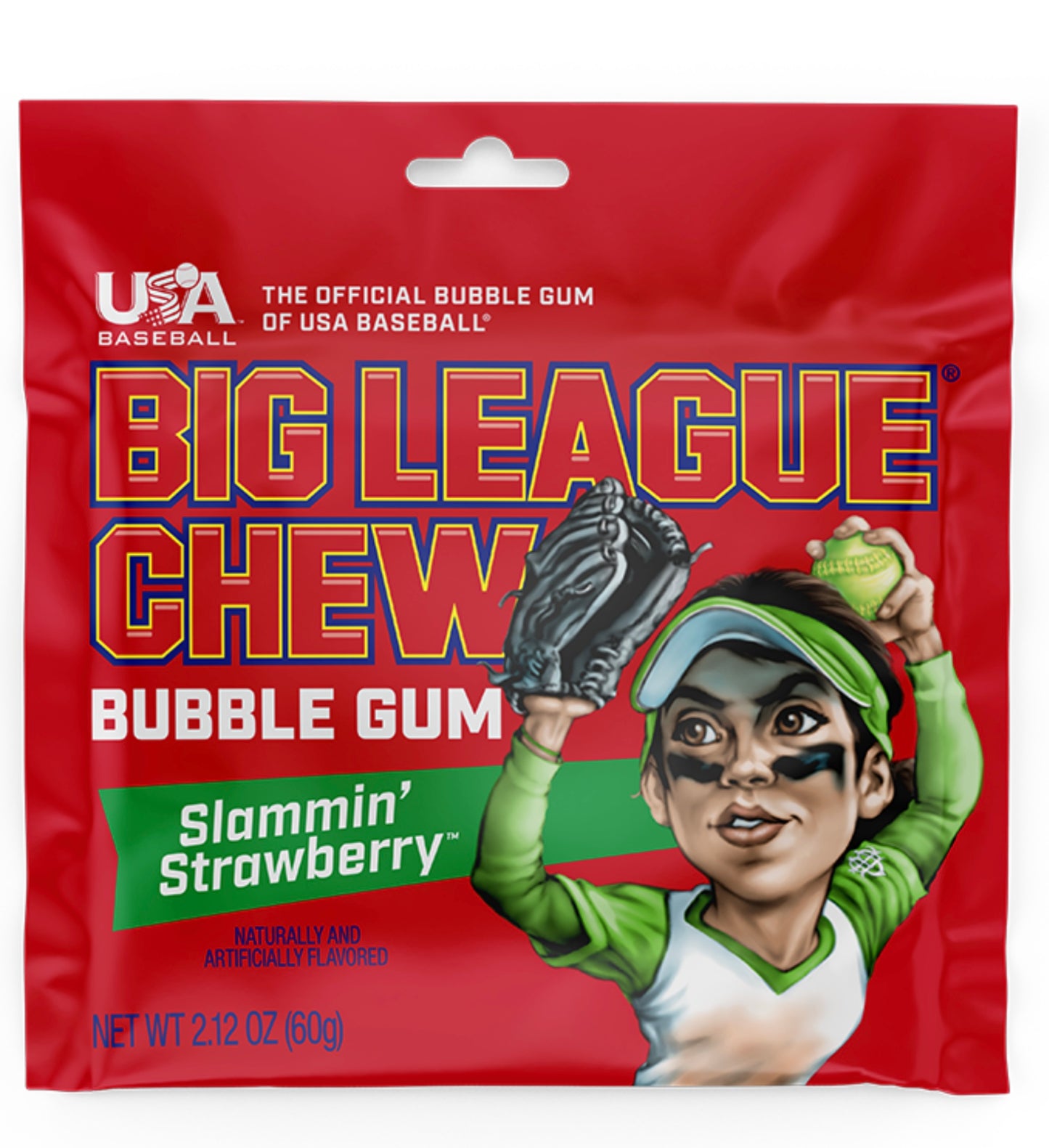 Big League Chew Slammin' Strawberry Bubblegum