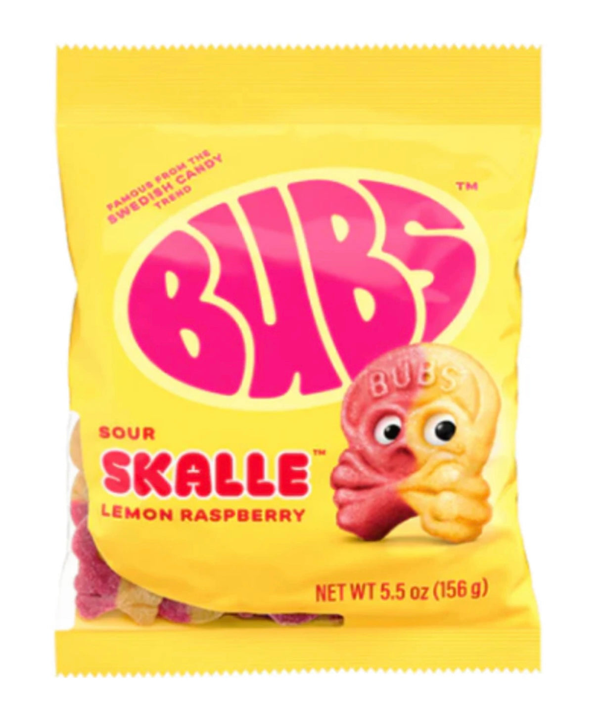 Bubs Sour Skalle Lemon Raspberry Swedish Candy