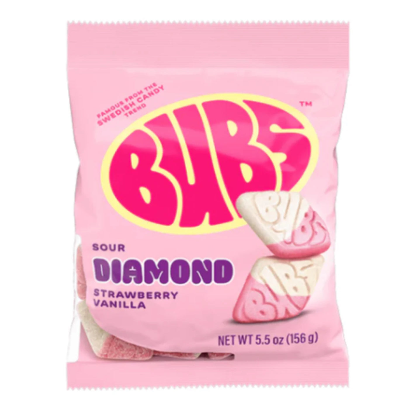 Bubs Sour Diamond Strawberry Vanilla Swedish Candy