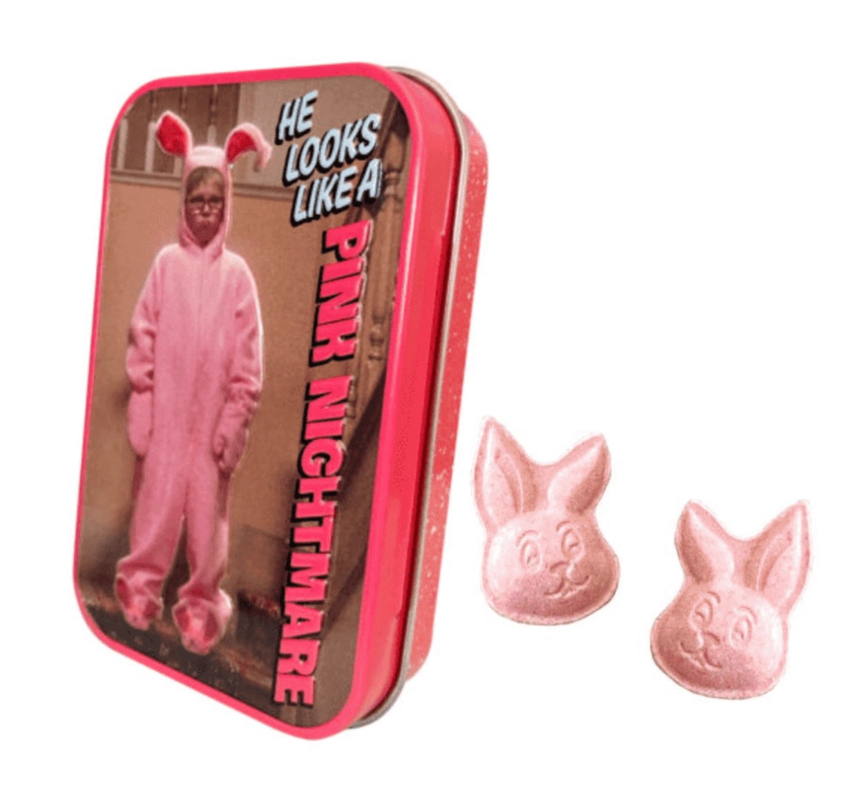 Christmas Story Wintergreen mints (He looks like a Pink Nightmare)