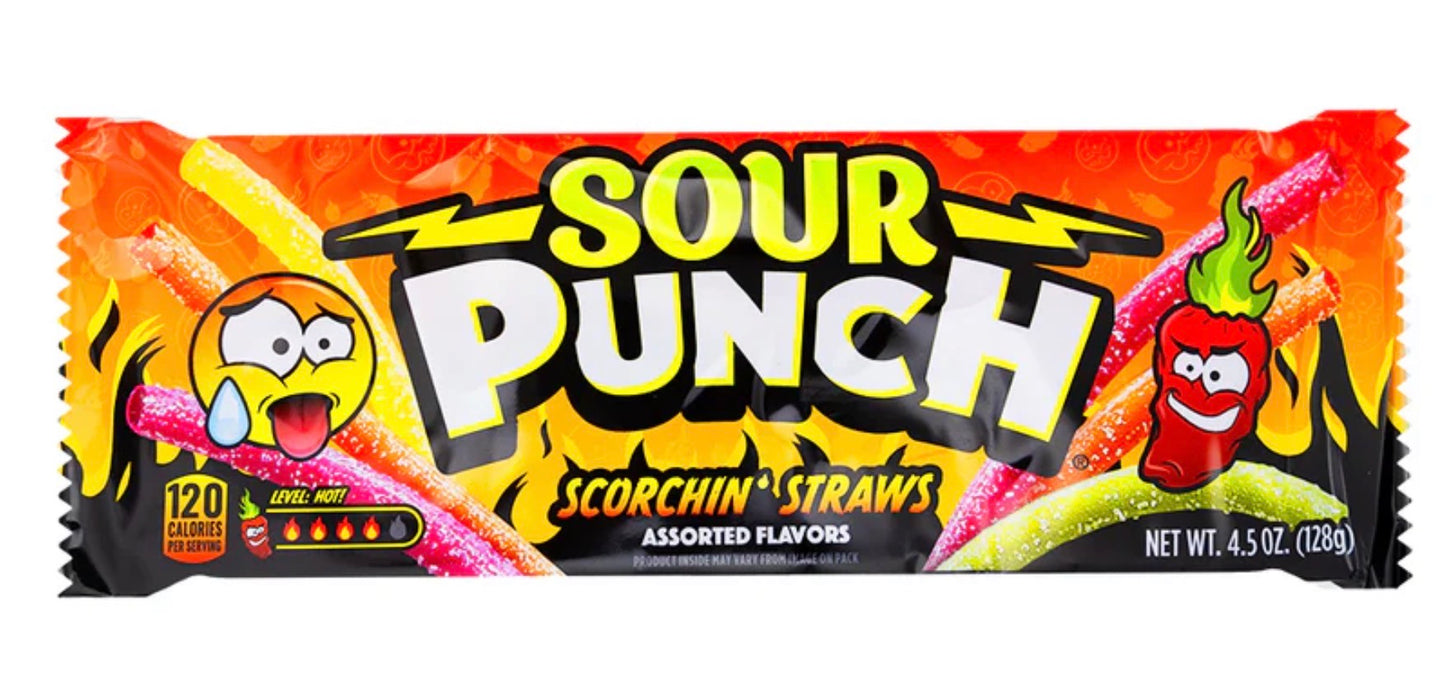 Sour Punch Scorchin’ Straws